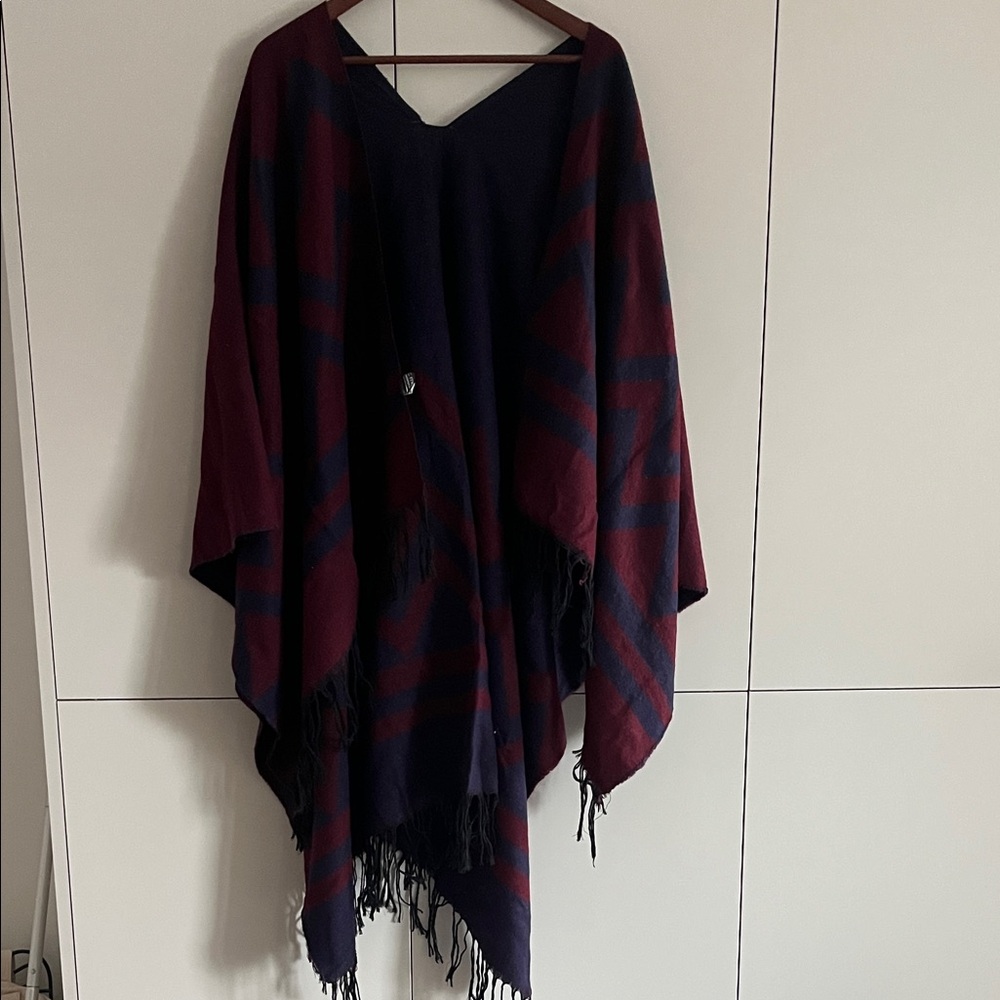 C’est Moi Two-Tone Striped Poncho